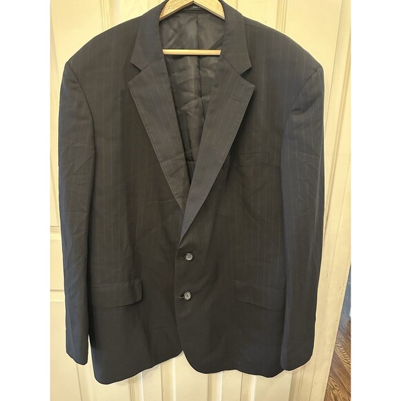 VTG Brooks Brothers Blazer 50L Black Wool Sport Coat Suit Jacket Brooksease flaw - Picture 2 of 15